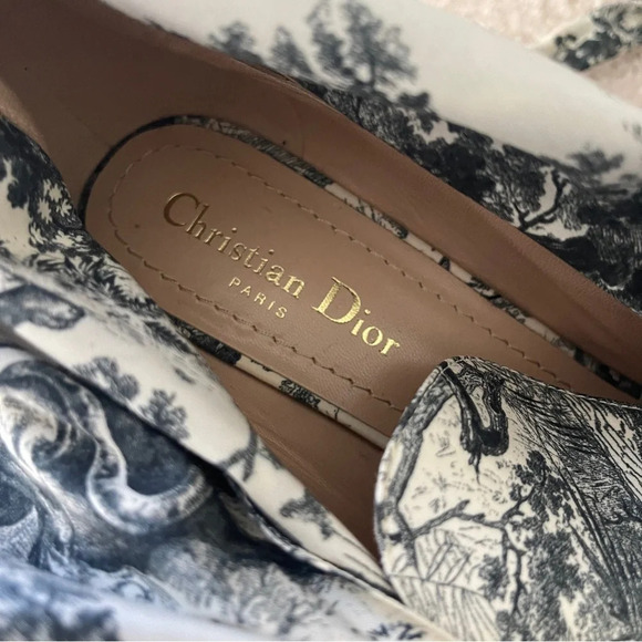 DIOR HUGGY TOILE DE JOUY FABRIC ANKLE HEELED BOOTS - Picture 10 of 10